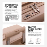 Aerolite Erweiterbares Handgepäck 55x40x20 cm auf 55x40x23 cm – Ryanair Priority, Lufthansa, Wizz Air Priority, Lufthansa Maximalgröße – Leichter Hartschalen-Kabinenkoffer mit 4 Rollen (BEIGE)