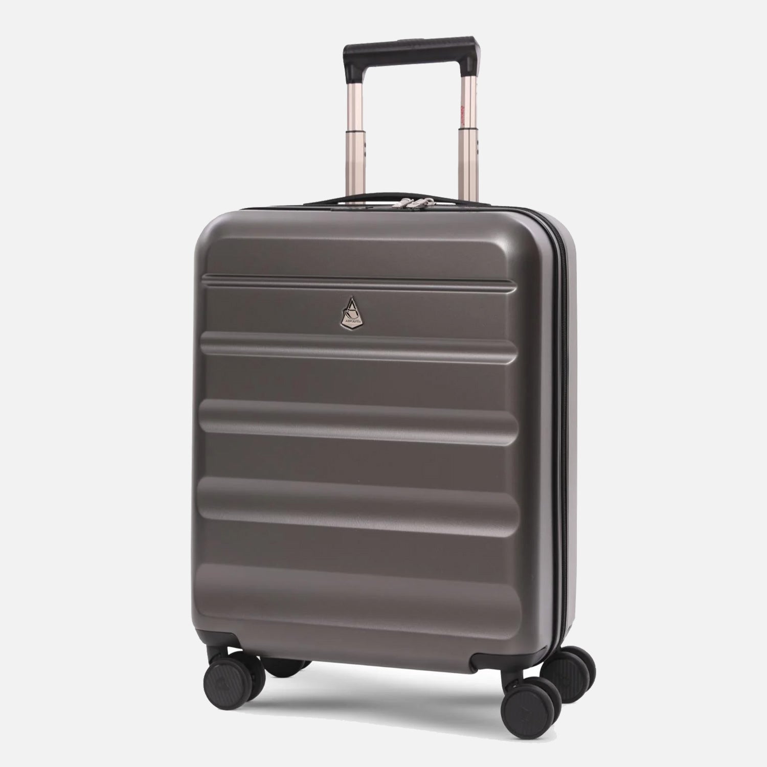 Aerolite Erweiterbares Handgepäck 55x40x20 cm auf 55x40x23 cm – Ryanair Priority, Lufthansa, Wizz Air Priority, Lufthansa Maximalgröße – Leichter Hartschalen-Kabinenkoffer mit 4 Rollen (HOLZKOHLE)