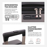 Aerolite Erweiterbares Handgepäck 55x40x20 cm auf 55x40x23 cm – Ryanair Priority, Lufthansa, Wizz Air Priority, Lufthansa Maximalgröße – Leichter Hartschalen-Kabinenkoffer mit 4 Rollen (HOLZKOHLE)