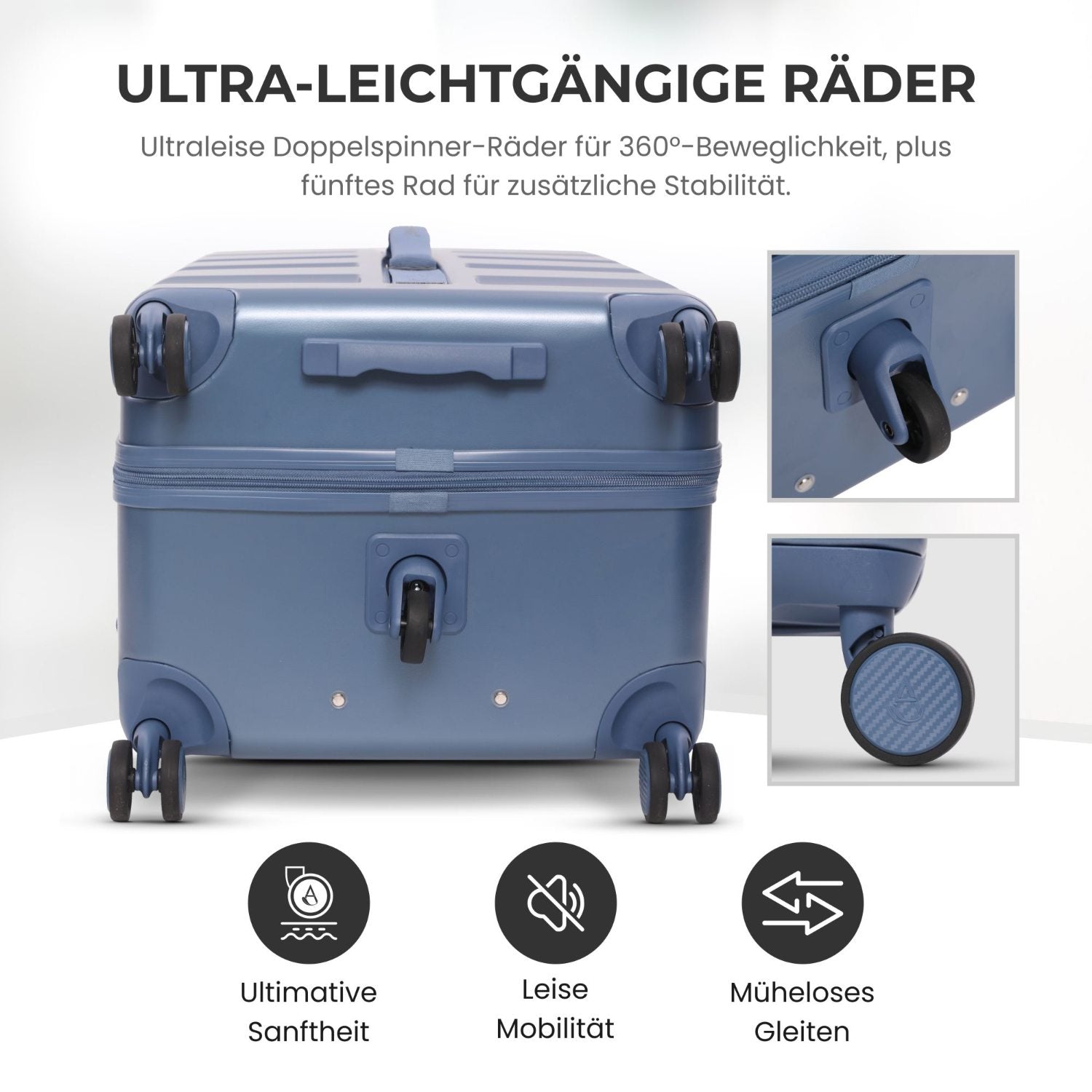 Aerolite 101L Großer Truhenkoffer mit 4+1 Spinner-Rädern, ABS-Hartschale, TSA-Schloss und leichtem Design – Blau