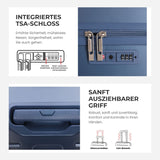 Aerolite 101L Großer Truhenkoffer mit 4+1 Spinner-Rädern, ABS-Hartschale, TSA-Schloss und leichtem Design – Blau