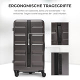 Aerolite 101L Großer Truhenkoffer mit 4+1 Spinner-Rädern, ABS-Hartschale, TSA-Schloss und leichtem Design – Holzkohle