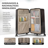 Aerolite 101L Großer Truhenkoffer mit 4+1 Spinner-Rädern, ABS-Hartschale, TSA-Schloss und leichtem Design – Holzkohle