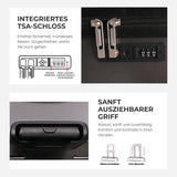 Aerolite 101L Großer Truhenkoffer mit 4+1 Spinner-Rädern, ABS-Hartschale, TSA-Schloss und leichtem Design – Holzkohle