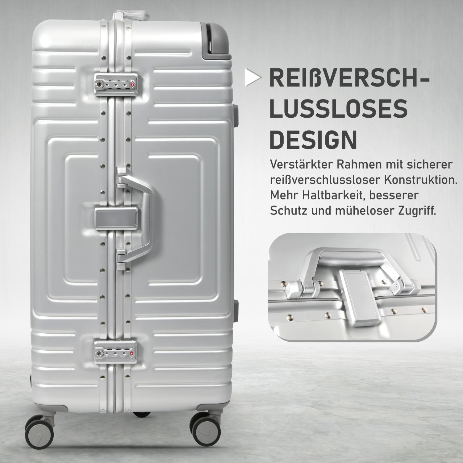 Aerolite Koffer ohne Reißverschluss, Premium Hartschalenkoffer mit Aluminiumrahmen, TSA-Sicherheitsverschluss, leise Hinomoto-Rollen, 97,6 L großes Reisegepäck