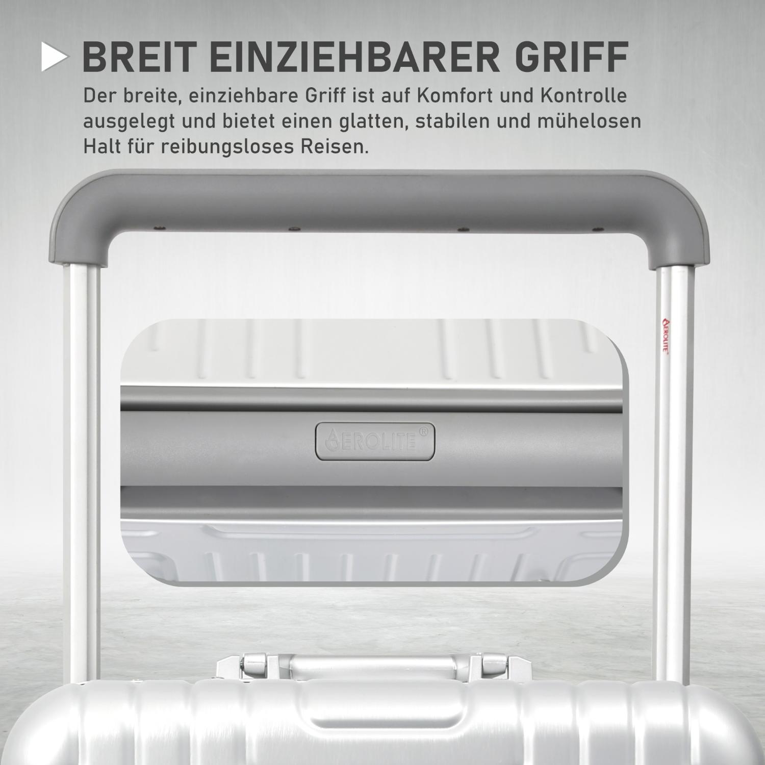 Aerolite Koffer ohne Reißverschluss, Premium Hartschalenkoffer mit Aluminiumrahmen, TSA-Sicherheitsverschluss, leise Hinomoto-Rollen, 97,6 L großes Reisegepäck