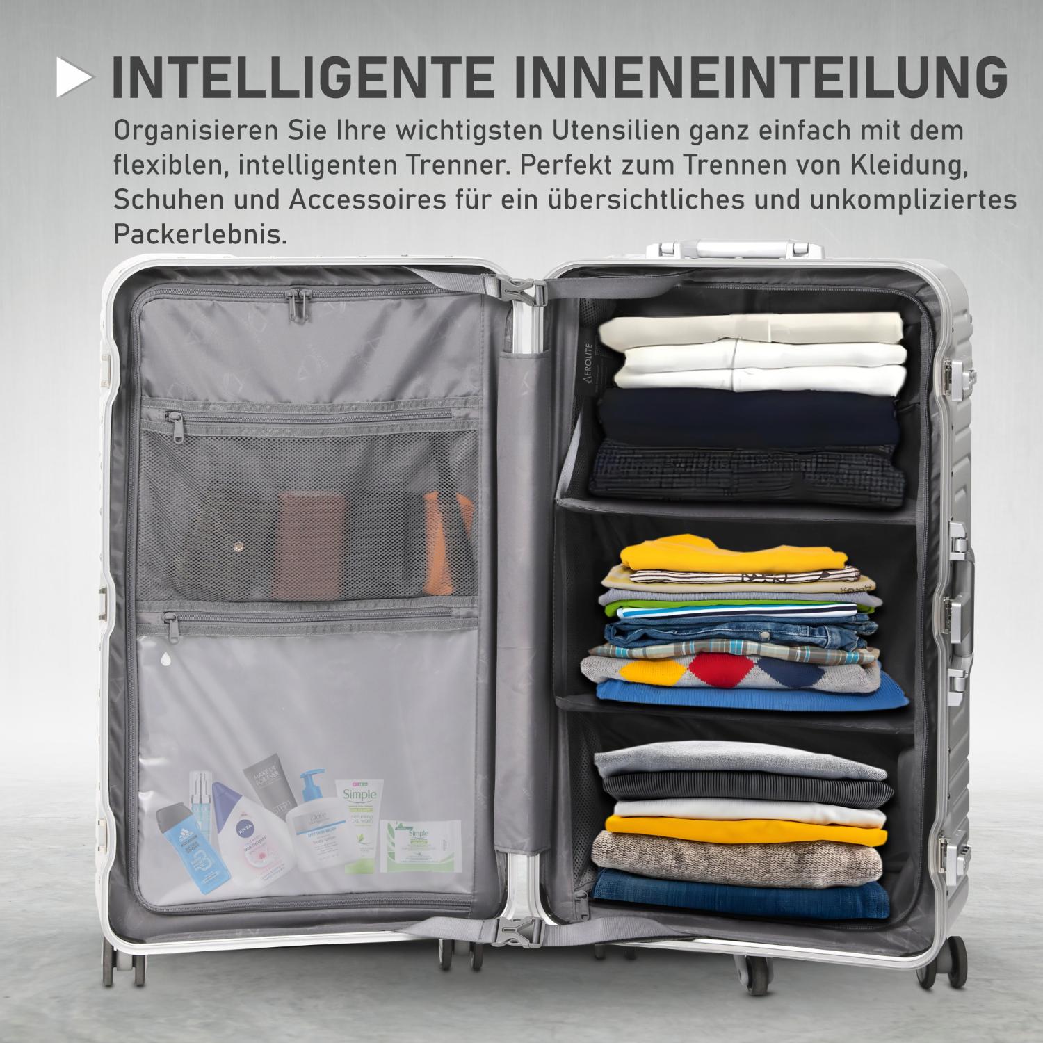 Aerolite Koffer ohne Reißverschluss, Premium Hartschalenkoffer mit Aluminiumrahmen, TSA-Sicherheitsverschluss, leise Hinomoto-Rollen, 97,6 L großes Reisegepäck