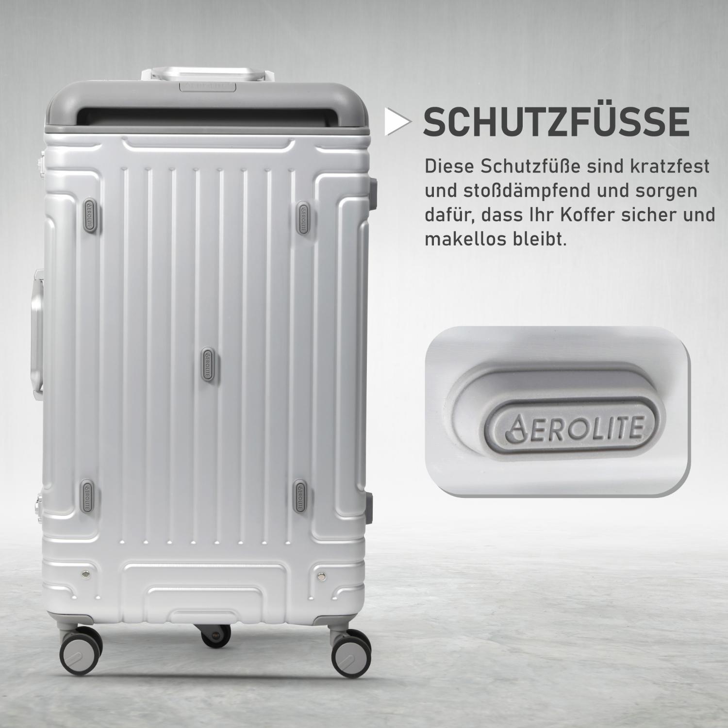 Aerolite Koffer ohne Reißverschluss, Premium Hartschalenkoffer mit Aluminiumrahmen, TSA-Sicherheitsverschluss, leise Hinomoto-Rollen, 97,6 L großes Reisegepäck