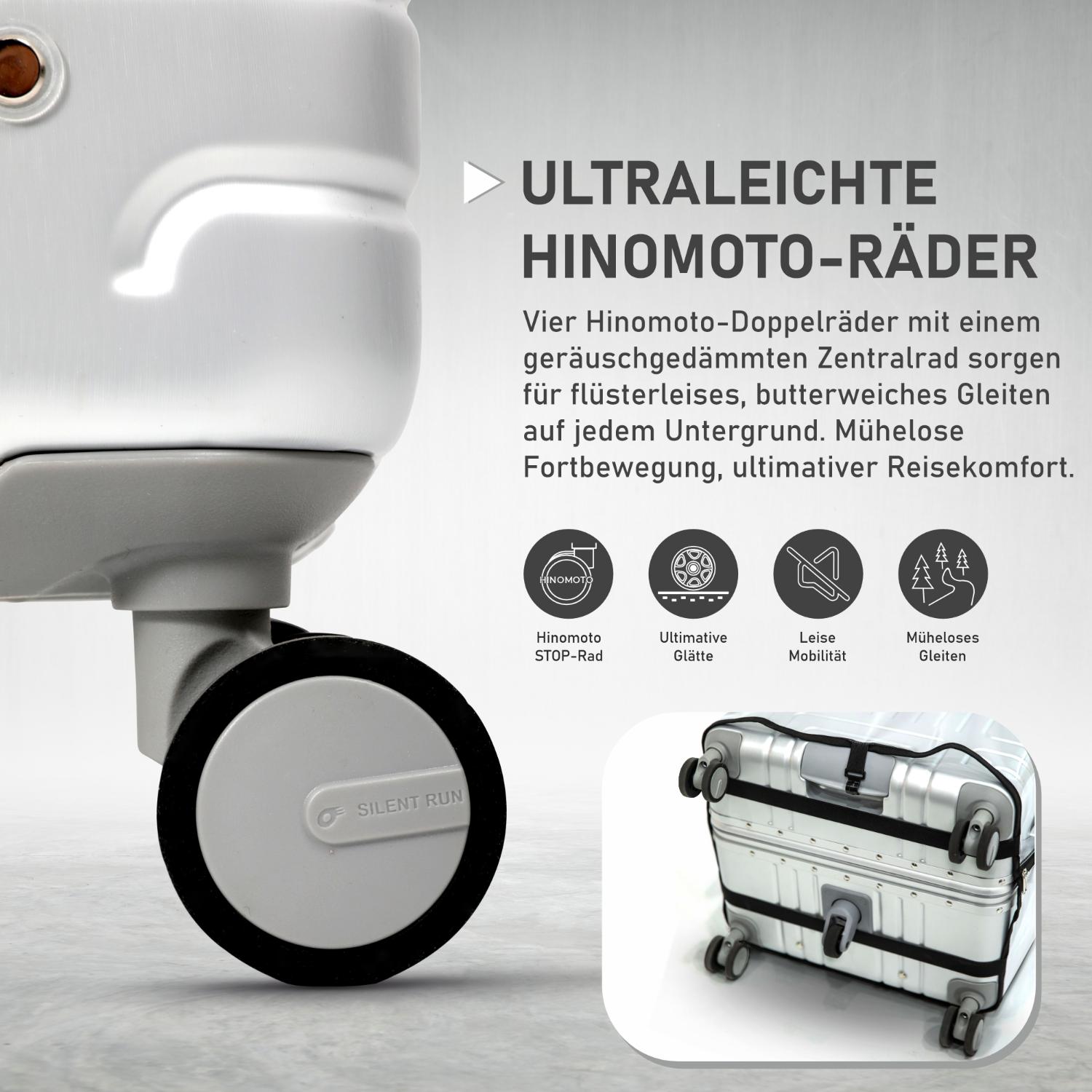 Aerolite Koffer ohne Reißverschluss, Premium Hartschalenkoffer mit Aluminiumrahmen, TSA-Sicherheitsverschluss, leise Hinomoto-Rollen, 97,6 L großes Reisegepäck