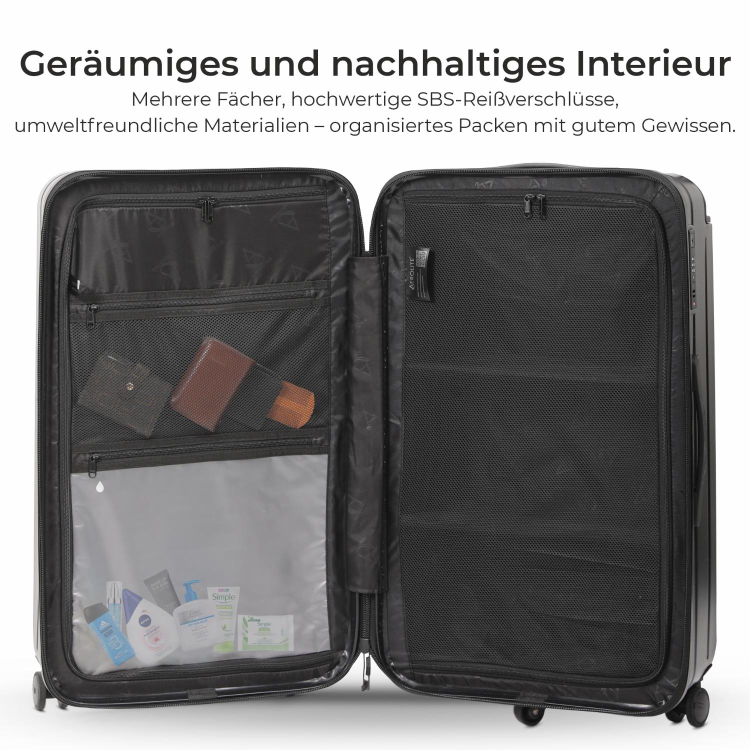 Aerolite M-Lite Trunk – Premium 76 cm Koffer für den Check-in, strapazierfähiges PP-Polypropylen, TSA-Zahlenschloss, leise Hinomoto-Rollen, luxuriöses umweltfreundliches Innenfutter, 15 Jahre Garantie