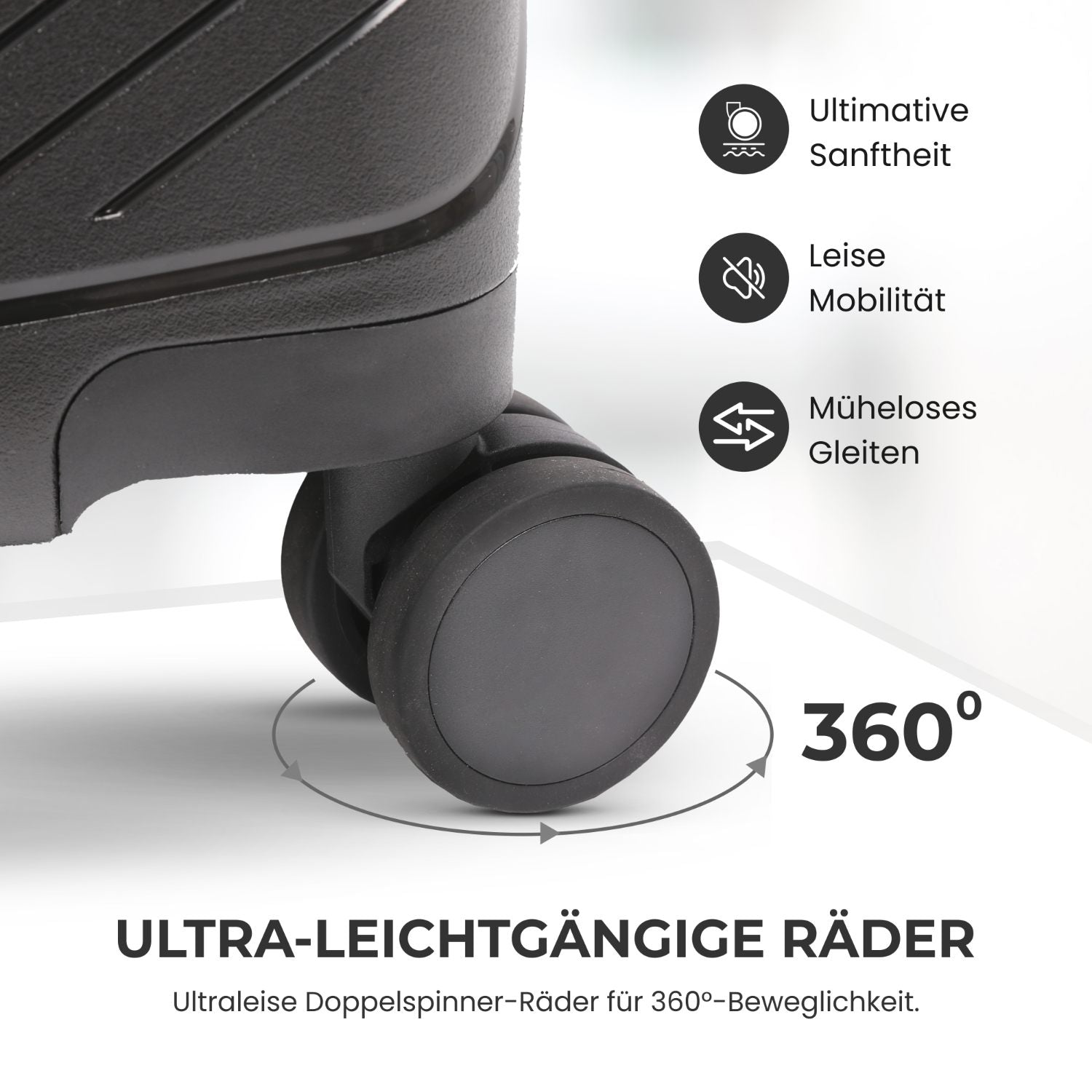 Aerolite 108L Extra-Großer Reisekoffer – Robuste Polypropylen-Hartschale, 4 Doppel-Spinner-Räder, TSA-Schloss, YKK-Reißverschlüsse & Frisch gefüttertes Innenfutter – Schwarz