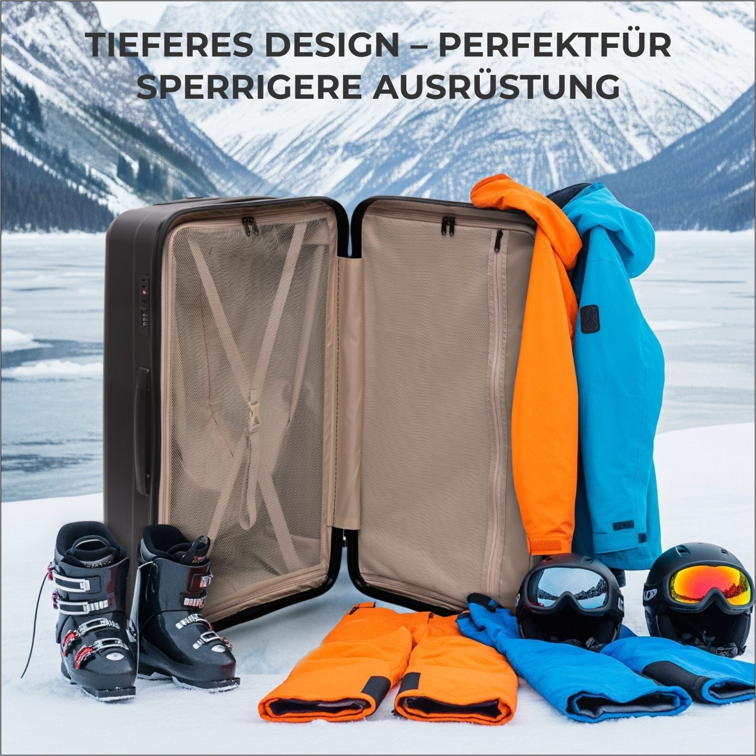 Aerolite 108L Extra-Großer Reisekoffer – Robuste Polypropylen-Hartschale, 4 Doppel-Spinner-Räder, TSA-Schloss, YKK-Reißverschlüsse & Frisch gefüttertes Innenfutter – Schwarz