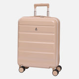 Aerolite Erweiterbares Handgepäck 55x40x20 cm auf 55x40x23 cm – Ryanair Priority, Lufthansa, Wizz Air Priority, Lufthansa Maximalgröße – Leichter Hartschalen-Kabinenkoffer mit 4 Rollen (BEIGE)