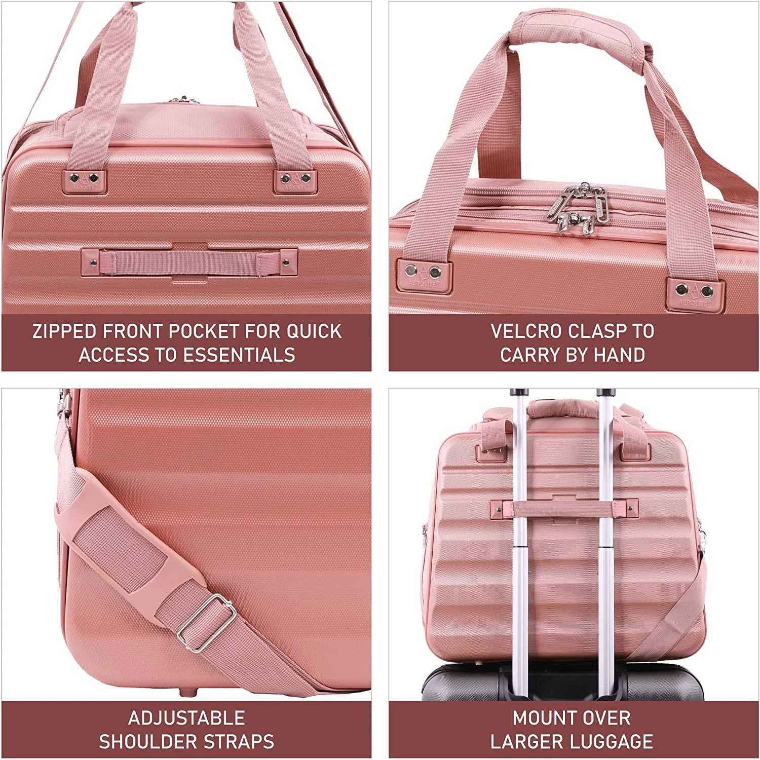 Aerolite New Summer 2025 Easyjet Maximale Größe 45 x 36 x 20 cm Handgepäck Zugelassenes Hartschalen-Reisegepäck Schultertasche unter dem Sitz Flugtasche mit 2 Jahren Garantie