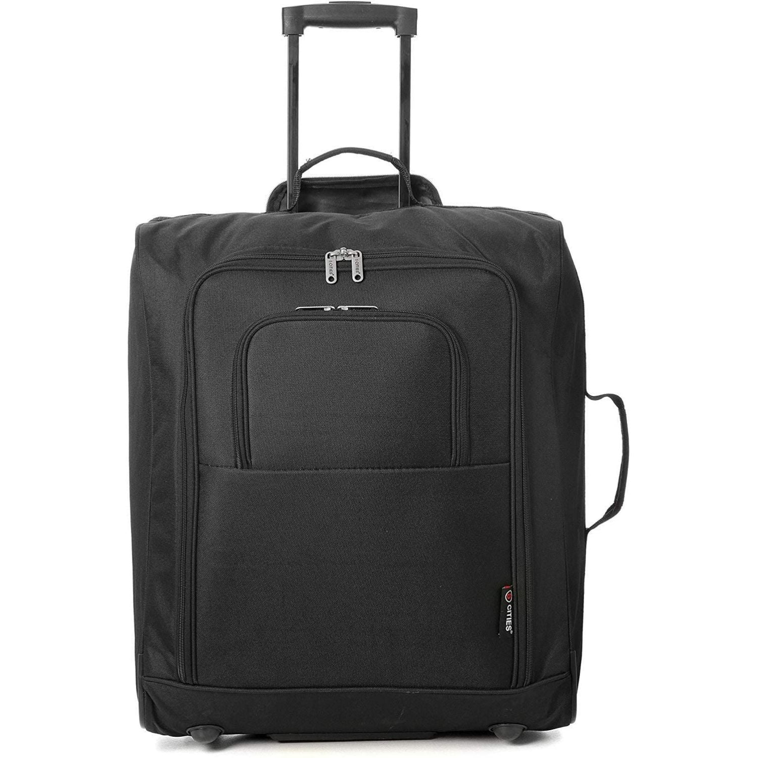 5 Cities Easyjet, British Airways, Jet2 56X45X25Cm Maximaler Handgepäck mit Kabinenzertifikat, Koffer, 56 cm, 60 Liter, Schwarz