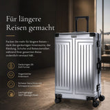 Aerolite M-Lite Premium Großkoffer aus Vollaluminium 28 Zoll – 90 l Aufgabegepäck, TSA-Schlösser ohne Reißverschluss, antimikrobieller SILVADUR™-Innenraum, 360°-Rollen, 15 Jahre Garantie – Anthrazit