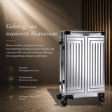 Aerolite M-Lite Premium Großkoffer aus Vollaluminium 28 Zoll – 90 l Aufgabegepäck, TSA-Schlösser ohne Reißverschluss, antimikrobieller SILVADUR™-Innenraum, 360°-Rollen, 15 Jahre Garantie – Anthrazit