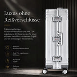 Aerolite M-Lite Großer Vollaluminium-Koffer 28 Zoll, 90 l – Reißverschlussloses Design, TSA-Schlösser, antimikrobieller Innenraum, 15 Jahre Garantie – Silber