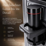 Aerolite M-Lite Premium Kabinenkoffer aus Vollaluminium mit Frontfach für Laptop, TSA-Kofferverschlüssen ohne Reißverschluss, USB-Ladeanschluss, Flaschenhalter & 15 Jahre Garantie – Anthrazit