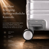Aerolite M-Lite Großer Vollaluminium-Koffer 28 Zoll, 90 l – Reißverschlussloses Design, TSA-Schlösser, antimikrobieller Innenraum, 15 Jahre Garantie – Silber