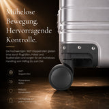 Aerolite M-Lite Premium Großkoffer aus Vollaluminium 28 Zoll – 90 l Aufgabegepäck, TSA-Schlösser ohne Reißverschluss, antimikrobieller SILVADUR™-Innenraum, 360°-Rollen, 15 Jahre Garantie – Anthrazit