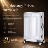 Aerolite M-Lite Großer Vollaluminium-Koffer 28 Zoll, 90 l – Reißverschlussloses Design, TSA-Schlösser, antimikrobieller Innenraum, 15 Jahre Garantie – Silber