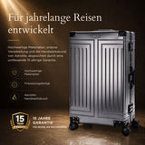 Aerolite M-Lite Premium Großkoffer aus Vollaluminium 28 Zoll – 90 l Aufgabegepäck, TSA-Schlösser ohne Reißverschluss, antimikrobieller SILVADUR™-Innenraum, 360°-Rollen, 15 Jahre Garantie – Anthrazit