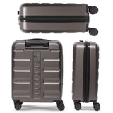 Aerolite Erweiterbares Handgepäck 55x40x20 cm auf 55x40x23 cm – Ryanair Priority, Lufthansa, Wizz Air Priority, Lufthansa Maximalgröße – Leichter Hartschalen-Kabinenkoffer mit 4 Rollen (HOLZKOHLE)