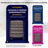 Aerolite Ryanair Priority Max Kabinengepäck-Set – Erweiterbarer 55x40x20/23 cm Hartschalenkoffer + 40x30x20 cm Untersitz-Tasche (Aktuelle Ryanair-Maße), Airline-geprüftes Handgepäck-Set mit TSA-Schloss
