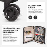 Aerolite Premium PP 2er-Kofferset – Leichte Polypropylen-Hartschalenkoffer mit 4 Doppel-Spinnerrollen & TSA-Schloss, erweiterbarer Kabinenkoffer (21”), großer Koffer (28”), inkl. erweiterbarem Handgepäck – Schwarz