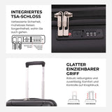 Aerolite PP Kabinenkoffer 55x40x20–23 cm Erweiterbar – Lufthansa Max Größe, Ryanair & Wizz Air Priority Handgepäck, Leichter Hartschalen Trolley mit YKK Reißverschluss, TSA Schloss & 4 Rollen