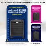 Aerolite PP Kabinenkoffer 55x40x20–23 cm Erweiterbar – Lufthansa Max Größe, Ryanair & Wizz Air Priority Handgepäck, Leichter Hartschalen Trolley mit YKK Reißverschluss, TSA Schloss & 4 Rollen