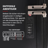 Aerolite Großer 28" 100L Leichter ABS-Hartschalenkoffer, 4 Doppel-Spinnräder, TSA-Schloss, Robustes Aufgabegepäck – Schwarz