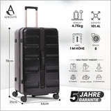 Aerolite 101L Großer Truhenkoffer mit 4+1 Spinner-Rädern, ABS-Hartschale, TSA-Schloss und leichtem Design – Schwarz