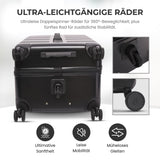 Aerolite 101L Großer Truhenkoffer mit 4+1 Spinner-Rädern, ABS-Hartschale, TSA-Schloss und leichtem Design – Schwarz