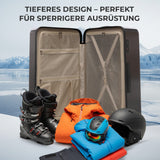 Aerolite 101L Großer Truhenkoffer mit 4+1 Spinner-Rädern, ABS-Hartschale, TSA-Schloss und leichtem Design – Holzkohle