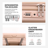Aerolite Erweiterbarer Kabinenkoffer 55x40x20cm – Ryanair Priority Maximalgröße, erweiterbar auf 55x40x23cm für Lufthansa & Wizz Air Priority, Hartschalen-Handgepäck-Trolley mit 2 Rollen und TSA-Schloss, 40–46L Fassungsvermögen, Beige