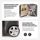 Aerolite Erweiterbarer Kabinenkoffer 55x40x20cm – Ryanair Priority Maximalgröße, erweiterbar auf 55x40x23cm für Lufthansa & Wizz Air Priority, Hartschalen-Handgepäck-Trolley mit 2 Rollen und TSA-Schloss, 40–46L Fassungsvermögen, Holzkohle