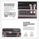 Aerolite Erweiterbarer Kabinenkoffer 55x40x20cm – Ryanair Priority Maximalgröße, erweiterbar auf 55x40x23cm für Lufthansa & Wizz Air Priority, Hartschalen-Handgepäck-Trolley mit 2 Rollen und TSA-Schloss, 40–46L Fassungsvermögen, Holzkohle