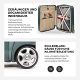 Aerolite Erweiterbarer Kabinenkoffer 55x40x20cm – Ryanair Priority Maximalgröße, erweiterbar auf 55x40x23cm für Lufthansa & Wizz Air Priority, Hartschalen-Handgepäck-Trolley mit 2 Rollen und TSA-Schloss, 40–46L Fassungsvermögen, Waldgrün
