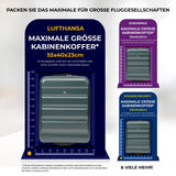 Aerolite Erweiterbarer Kabinenkoffer 55x40x20cm – Ryanair Priority Maximalgröße, erweiterbar auf 55x40x23cm für Lufthansa & Wizz Air Priority, Hartschalen-Handgepäck-Trolley mit 2 Rollen und TSA-Schloss, 40–46L Fassungsvermögen, Waldgrün