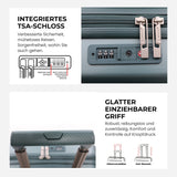 Aerolite Erweiterbarer Kabinenkoffer 55x40x20cm – Ryanair Priority Maximalgröße, erweiterbar auf 55x40x23cm für Lufthansa & Wizz Air Priority, Hartschalen-Handgepäck-Trolley mit 2 Rollen und TSA-Schloss, 40–46L Fassungsvermögen, Waldgrün