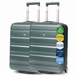 Aerolite Lufthansa Handgepäck 55x40x23 cm – Erweiterbarer Kabinenkoffer (55x40x20 bis 55x40x23 cm), Ryanair Priority Maximalgröße & Wizz Air Priority, Hartschalen-Handgepäck-Trolley mit 2 Rollen, TSA-Schloss, 40–46 l Fassungsvermögen, Waldgrün (2er-Set)