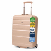 Aerolite Lufthansa Handgepäck 55x40x23 cm – Erweiterbarer Kabinenkoffer (55x40x20 bis 55x40x23 cm), Ryanair Priority Maximalgröße & Wizz Air Priority, Hartschalen-Handgepäck-Trolley mit 2 Rollen, TSA-Schloss, 40–46 l Fassungsvermögen, Beige