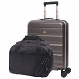 Aerolite Ryanair Priority Max Kabinengepäck-Set – Erweiterbarer 55x40x20/23 cm Hartschalenkoffer + 40x30x20 cm Untersitz-Tasche (Aktuelle Ryanair-Maße), Airline-geprüftes Handgepäck-Set mit TSA-Schloss