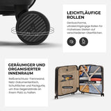 Aerolite 56x45x25 cm Großer Kabinentrolley – Easyjet Large Cabin/Plus/Flexi, British Airways & Jet2 maximale Kabinengepäckgröße, leichter Hartschalenkoffer mit 8 Doppelrollen, TSA-Schloss, 56L Fassungsvermögen, 5 Jahre Garantie, Anthrazit