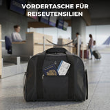 AEROLITE (40x30x15 cm) Maximale Größe für British Airways, KLM & Air France, Handgepäck-Tasche für unter den Sitz, Flugtasche, Reisetasche, Schwarz