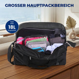 AEROLITE (40x30x15 cm) Maximale Größe für British Airways, KLM & Air France, Handgepäck-Tasche für unter den Sitz, Flugtasche, Reisetasche, Schwarz