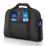 AEROLITE (40x30x15 cm) Maximale Größe für British Airways, KLM & Air France, Handgepäck-Tasche für unter den Sitz, Flugtasche, Reisetasche, Schwarz
