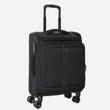 Aerolite Erweiterbarer Premium-Kabinenkoffer 55x40x23cm auf 55x40x26cm – Maximalgröße für Wizz Air Priority, Lufthansa, Eurowings, Norwegian – Leichter 4-Rollen Handgepäck-Trolley, 50L, Schwarz